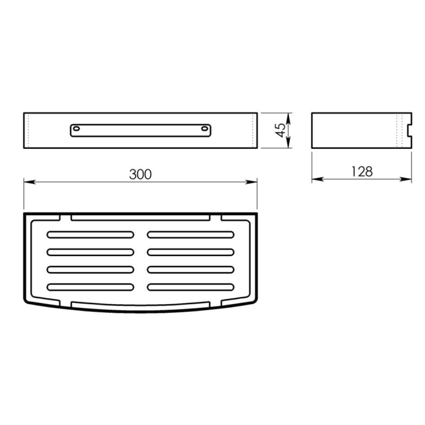Gedy - Mensola a parete per doccia SMART 30x12,8 cm nero opaco