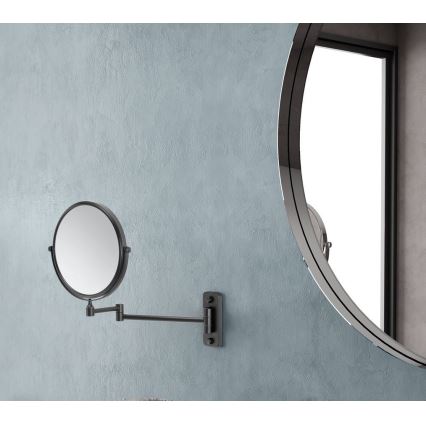Gedy - Miroir mural cosmétique GAIA noir mat