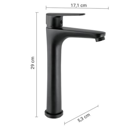 Gedy - Miscelatore per lavabo COMO 29 cm nero opaco