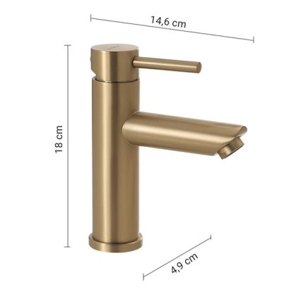 Gedy - Mitigeur de lavabo GARDA 18 cm doré