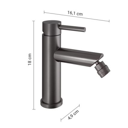 Gedy - Mitigeur pour bidet COMO 18 cm gris métallisé