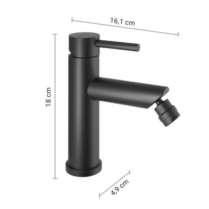 Gedy - Mitigeur pour bidet COMO 18 cm noir mat