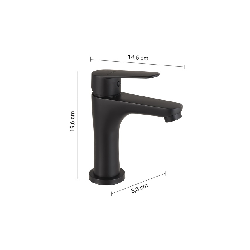 Gedy - Mitigeur pour lavabo COMO 19,6 cm, noir mat