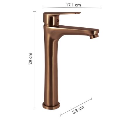 Gedy - Mitigeur pour lavabo COMO 29 cm, bronze