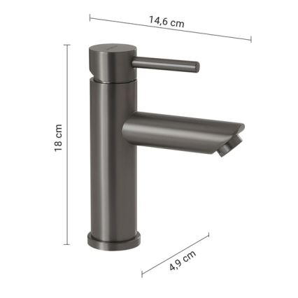 Gedy - Mitigeur pour lavabo GARDA 18 cm gris métallisé