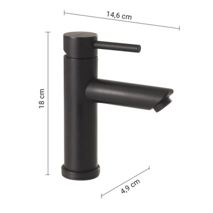 Gedy - Mitigeur pour lavabo GARDA 18 cm, noir mat