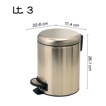 Gedy - Pattumiera POTTY 3 l a chiusura rallentata, oro opaco
