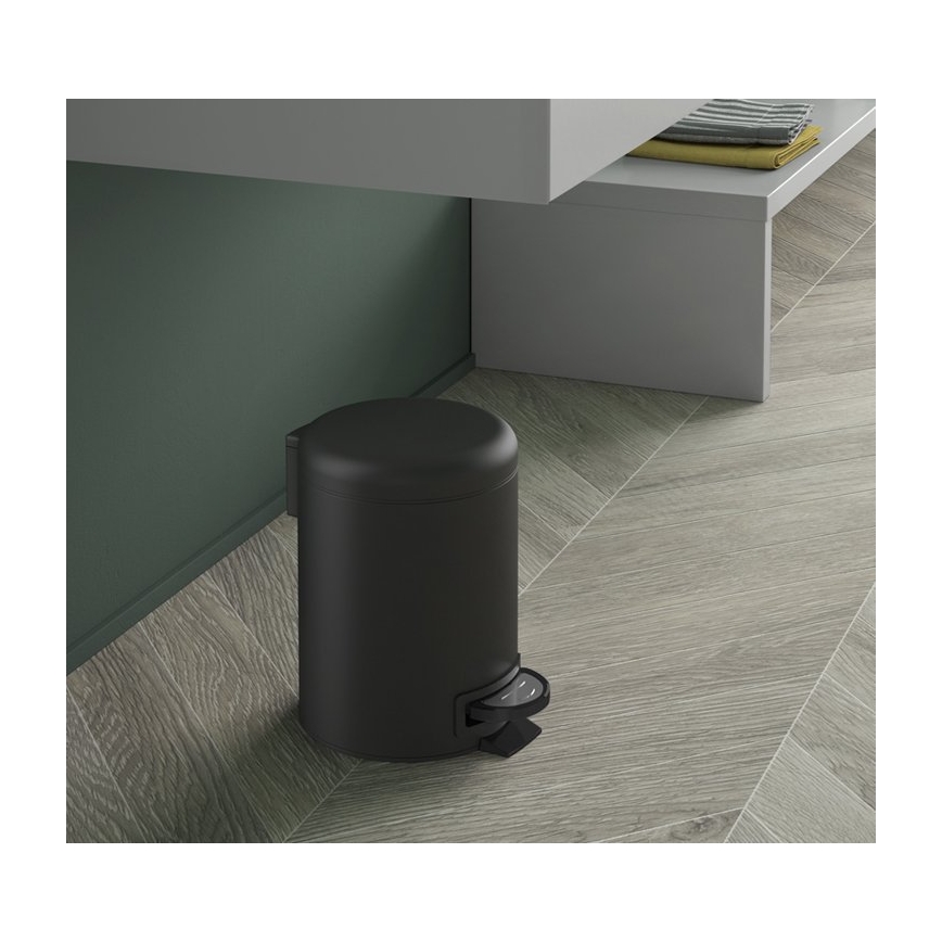 Gedy - Pattumiera POTTY 3 l, chiusura ammortizzata, nero opaco