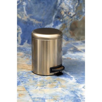 Gedy - Pattumiera POTTY 5 l con chiusura ammortizzata, finitura oro opaco