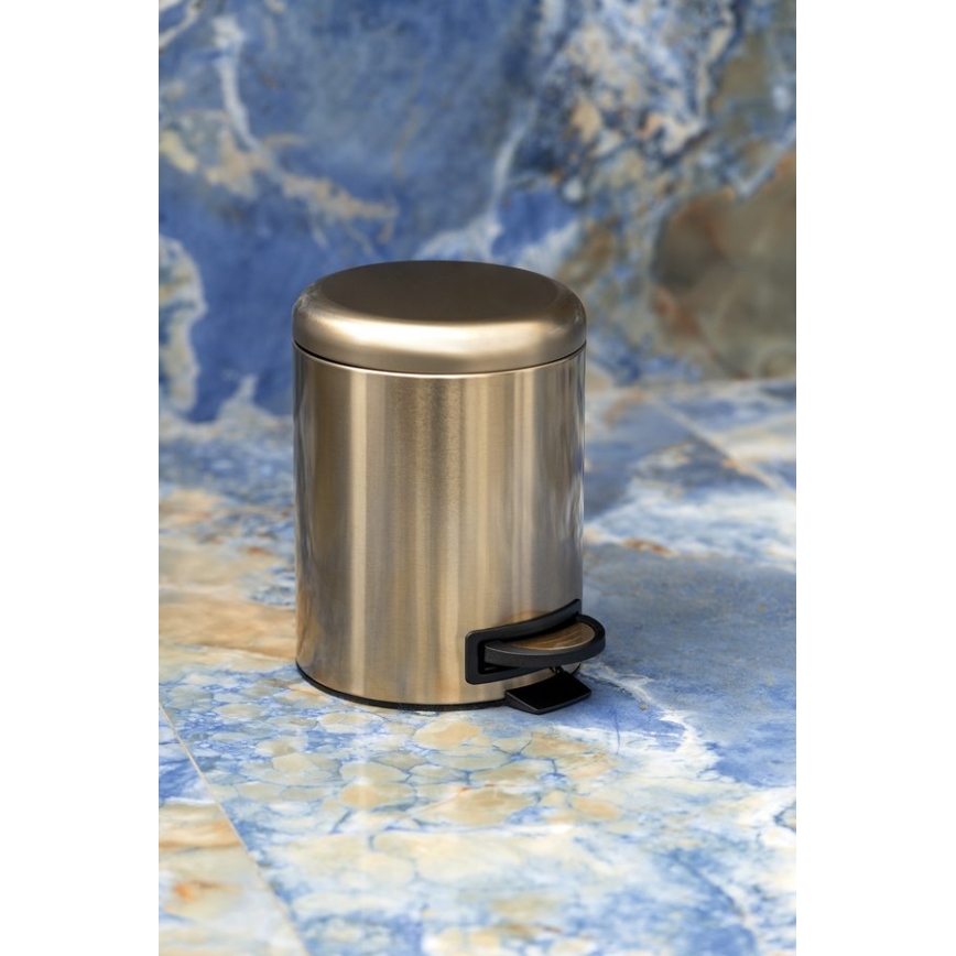 Gedy - Pattumiera POTTY 5 l con chiusura ammortizzata, finitura oro opaco