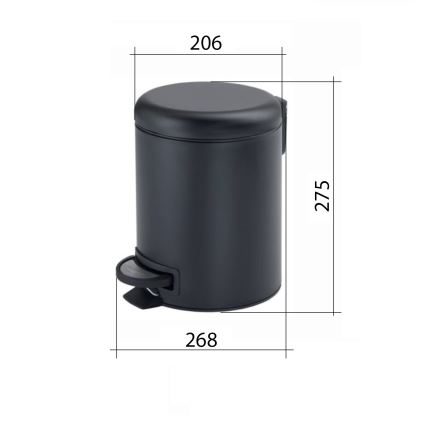 Gedy - Pattumiera POTTY 5 l con chiusura ammortizzata, finitura oro opaco