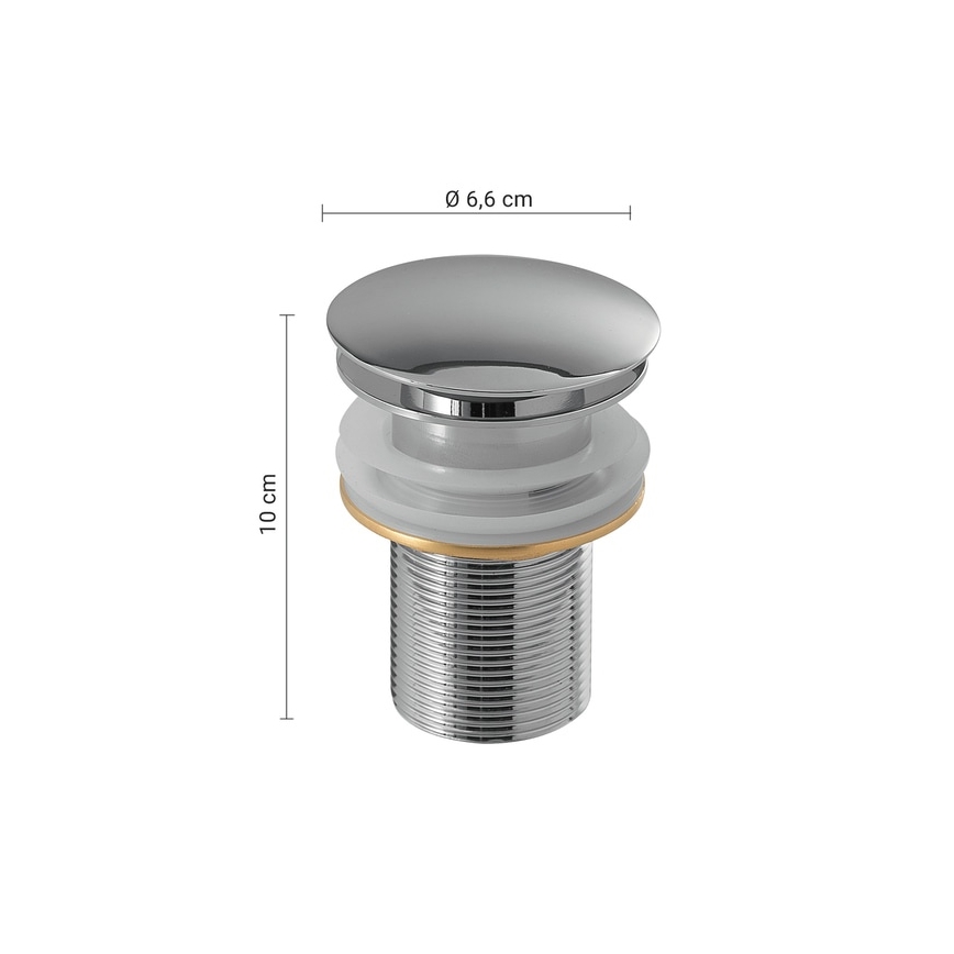 Gedy - Piletta per lavabo CLICK-CLACK Ø 6,6 cm cromo lucido