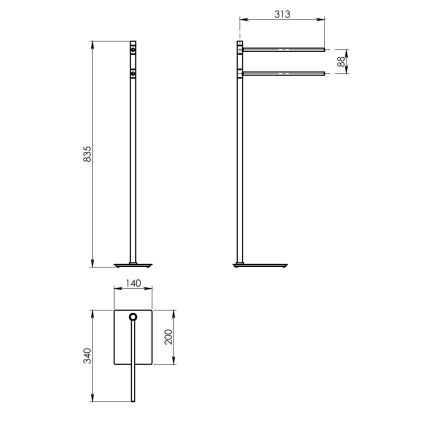 Gedy - Porta asciugamani TRILLY 83,5 cm cromo lucido