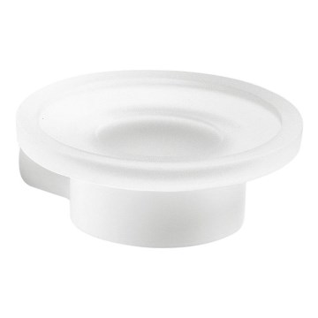 Gedy - Portasapone da parete PIRENEI, vetro opalino/bianco opaco