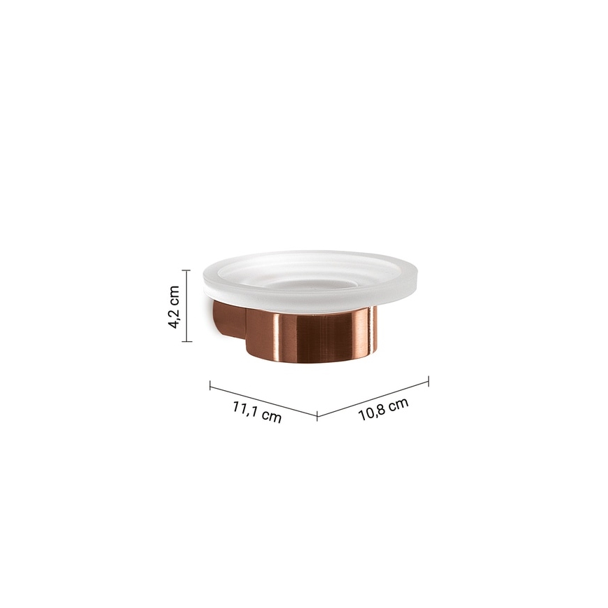 Gedy - Portasapone da parete PIRENEI vetro opalino/bronzo