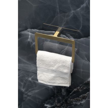 Gedy - Porte-serviettes mural PIRENEI 15x23 cm doré mat