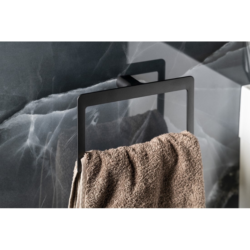 Gedy - Porte-serviettes mural PIRENEI 15x23 cm noir mat