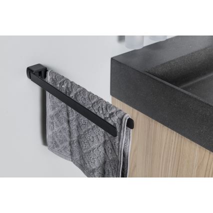 Gedy - Porte-serviettes rotatif mural PIRENEI 36 cm noir mat