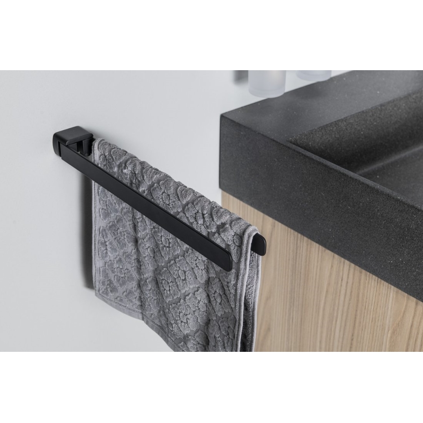 Gedy - Porte-serviettes rotatif mural PIRENEI 36 cm noir mat