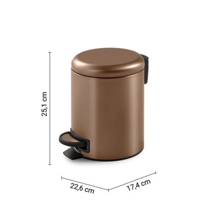 Gedy - POTTY Abfalleimer 3 l mit Soft-Close, bronzefarben
