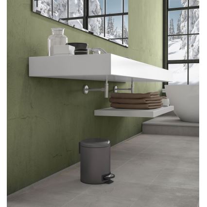 Gedy - Poubelle POTTY 3 l, fermeture amortie, gris métallisé