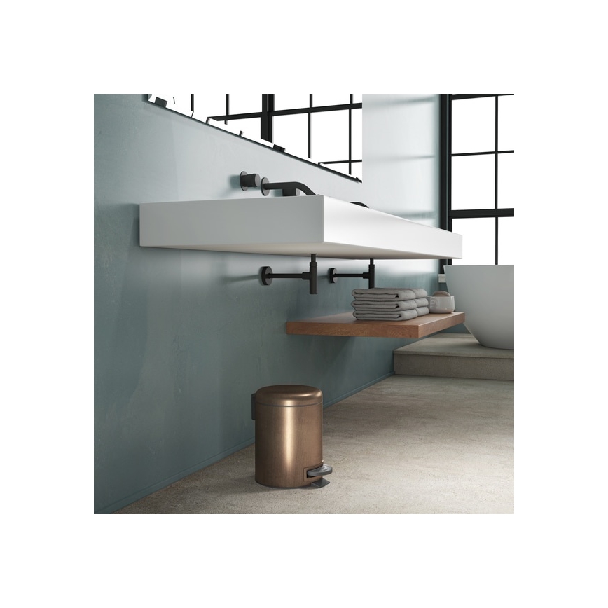 Gedy - Poubelle POTTY 5 l à fermeture douce, bronze