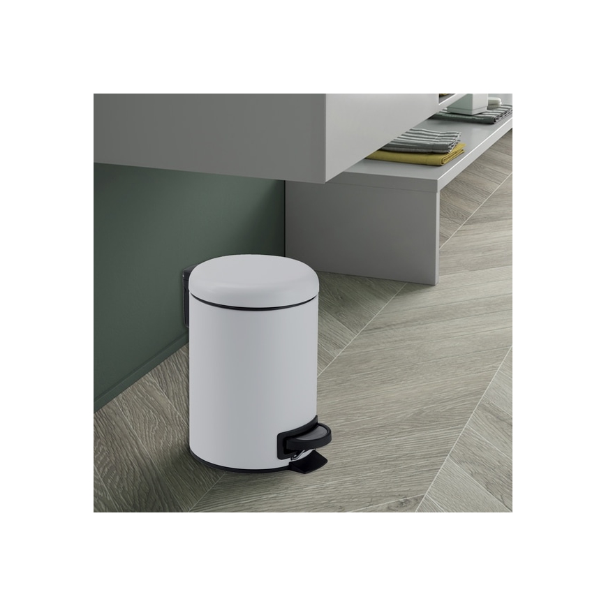 Gedy - Poubelle POTTY 5 L blanche à fermeture douce
