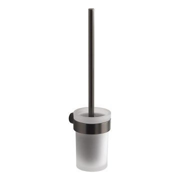 Gedy - Scopino WC a parete PIRENEI vetro satinato/grigio metallico