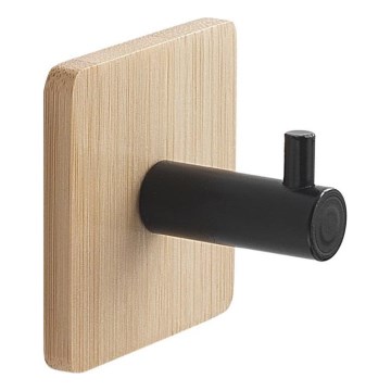 Gedy - Selbstklebender Handtuchaufhänger HIMALAYA schwarz/Bambus