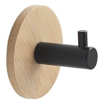 Gedy - Selbstklebender Handtuchaufhänger HIMALAYA schwarz/Bambus