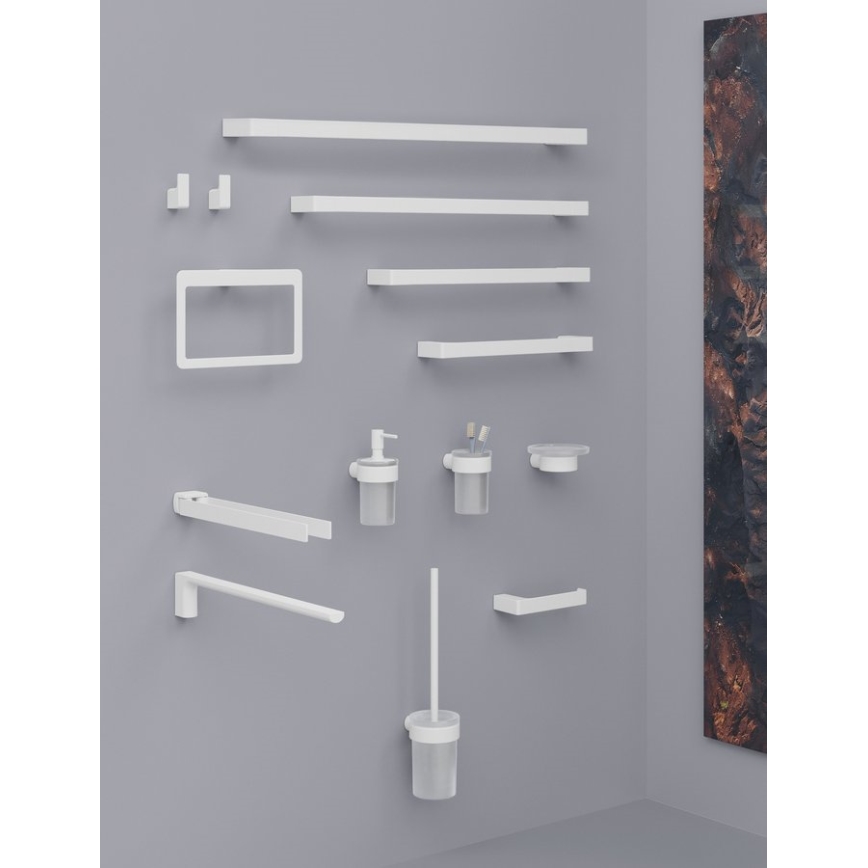 Gedy - Set da 2 ganci a parete PIRENEI, bianco opaco