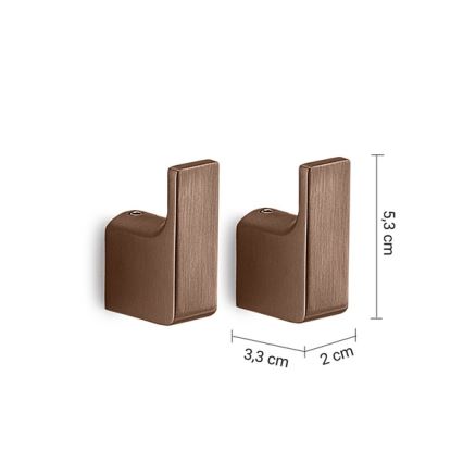 Gedy - Set da 2 ganci da parete PIRENEI, finitura bronzo