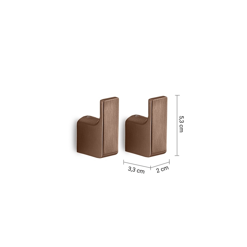 Gedy - Set da 2 ganci da parete PIRENEI, finitura bronzo