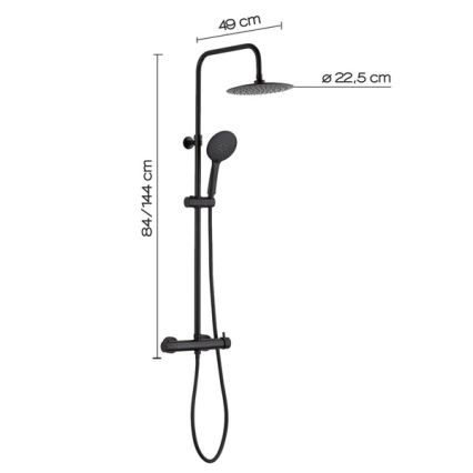 Gedy - Set doccia con miscelatore STAR PLUS nero opaco