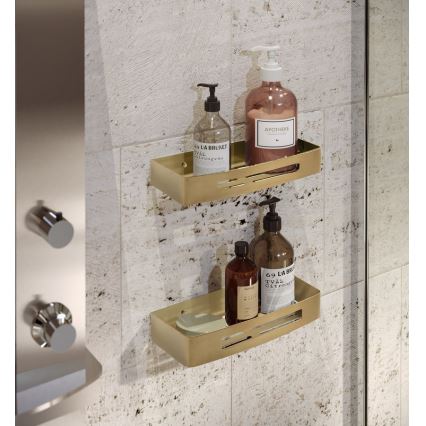 Gedy - SMART Wand-Duschablage 30x12,8 cm mattgoldfarben