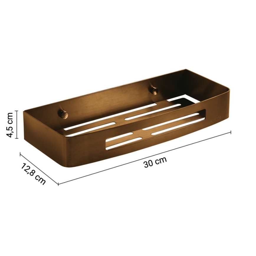 Gedy - SMART Wandablage für die Dusche 30x12,8 cm, bronzefarben