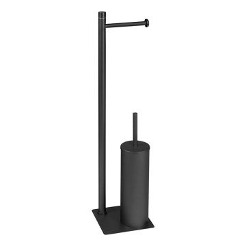 Gedy - Stand-WC-Bürste mit Toilettenpapierhalter TRILLY matt-schwarz