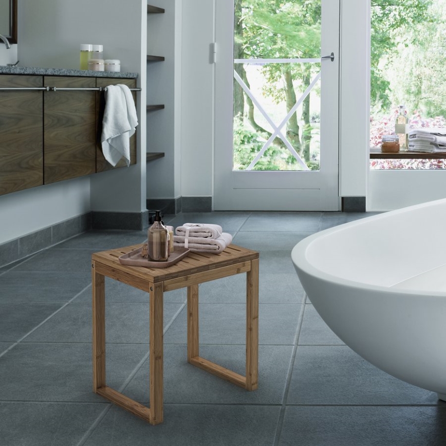 Gedy - Tabouret de salle de bains HIMALAYA 39,5x44,3 cm bambou