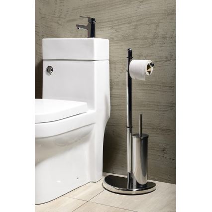 Gedy - Toilettenpapier- und Toilettenbürstenhalter HIBISCUS glänzendes Chrom