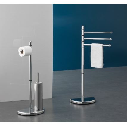 Gedy - Toilettenpapier- und Toilettenbürstenhalter HIBISCUS glänzendes Chrom