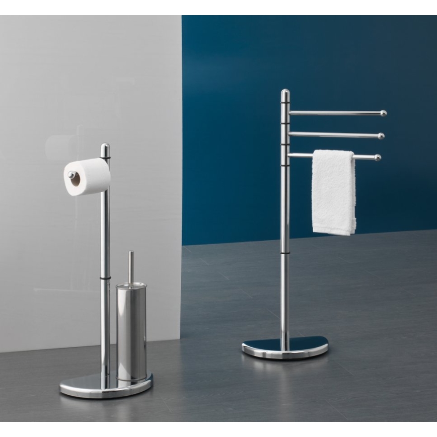 Gedy - Toilettenpapier- und Toilettenbürstenhalter HIBISCUS glänzendes Chrom