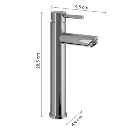 Gedy - Waschtischarmatur ALTO HIGH 28,5 cm glänzender Chrom