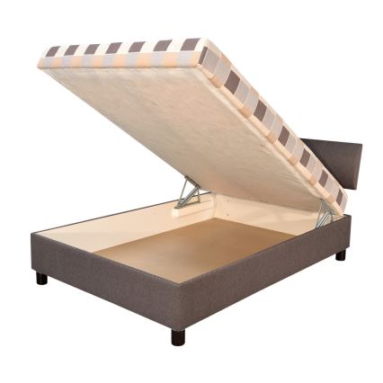 Gepolstertes Bett mit Stauraum und Matratze GEORGE 140x200 cm braun