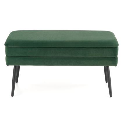 Gesteppte Sitzbank mit Stauraum VELVA 37x78 cm grün/schwarz