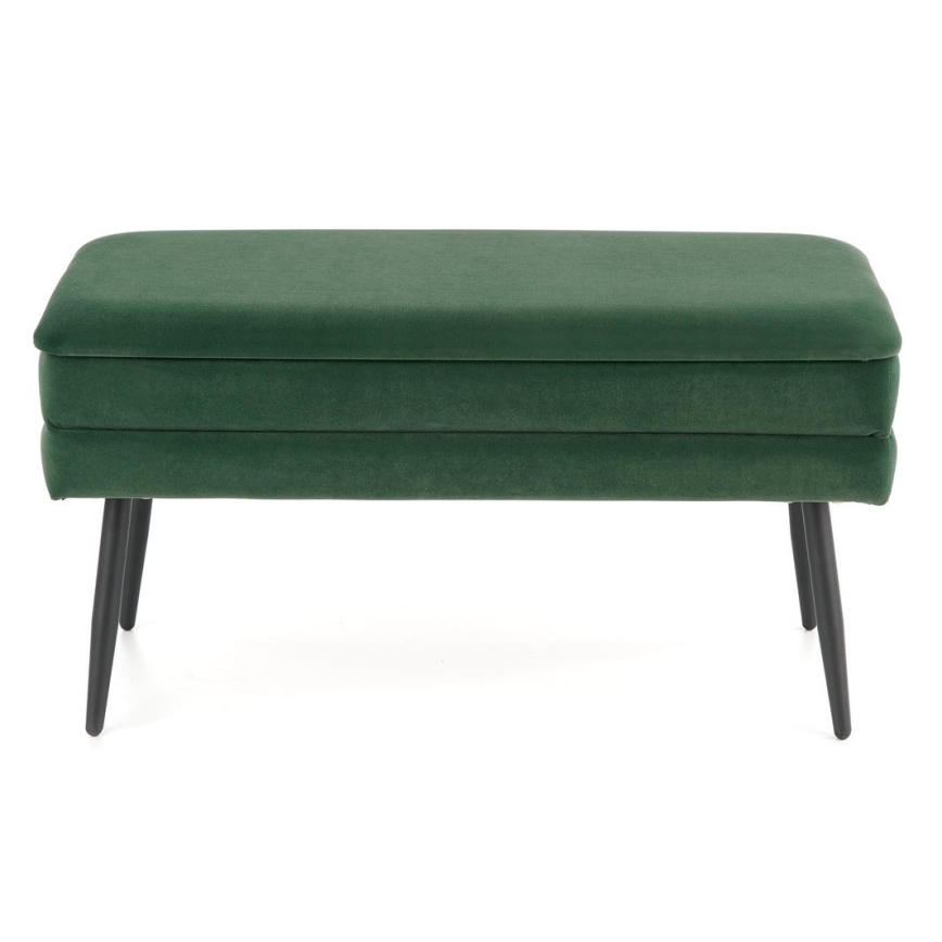 Gesteppte Sitzbank mit Stauraum VELVA 37x78 cm grün/schwarz
