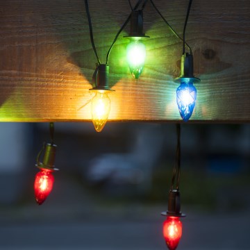 Ghirlanda LED da esterno set di prolunga CONE FILAMENT 20xE10 14m multicolore/bianco caldo IP44, Prodotto nell'UE