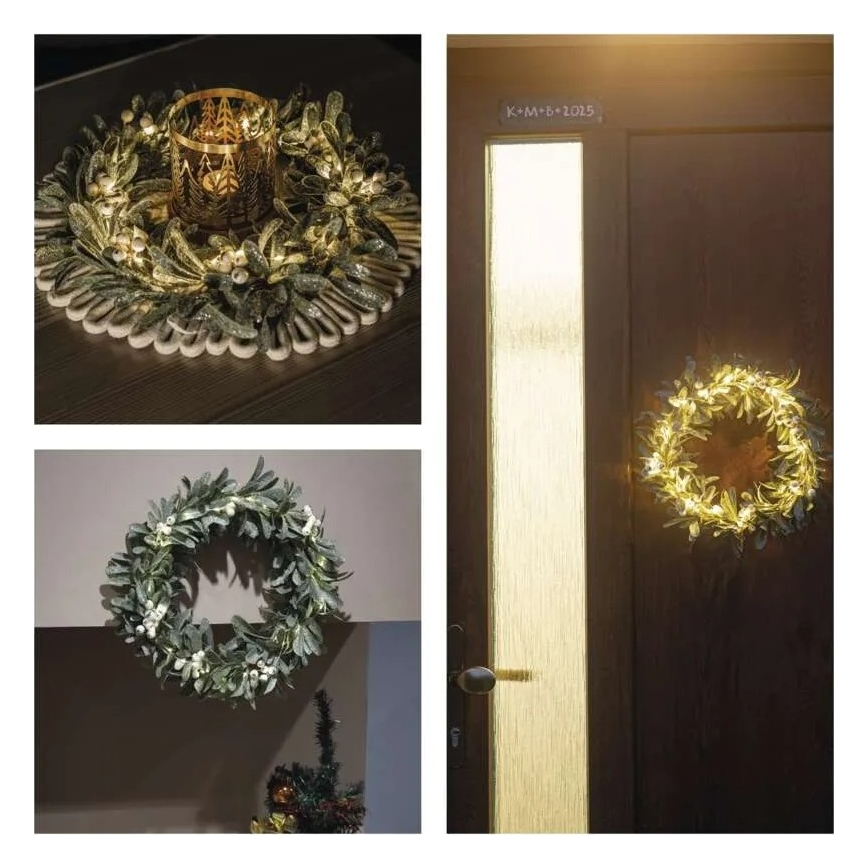 Ghirlanda natalizia con 25 LED, 3xAA, Ø 35 cm