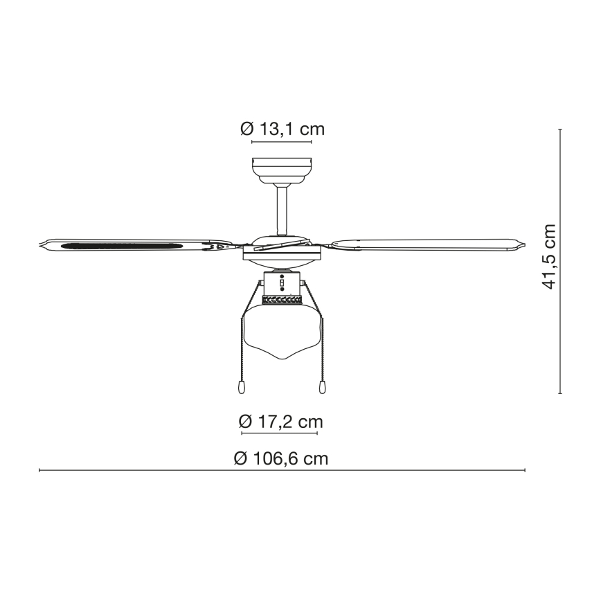 Globo - Deckenventilator 1xE27/60W/230V