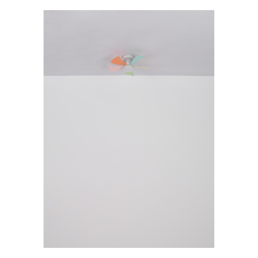 Globo - Ventilatore da soffitto dimmerabile con LED, 10W, 230V, 3000–6500K, multicolore + telecomando