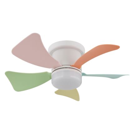 Globo - Ventilatore da soffitto dimmerabile con LED, 10W, 230V, 3000–6500K, multicolore + telecomando